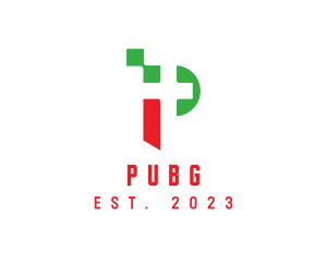 Pixel - Colorful Pixel P logo design