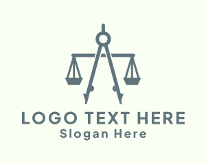 Court House - Architect Justice Scale logo design