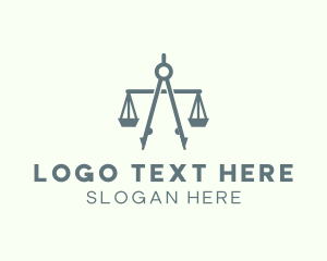 Lawyer - Architect Justice Scale logo design