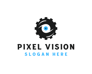 Industrial Cog Eye logo design