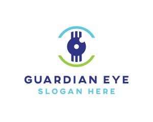 Modern Tech Eye logo design