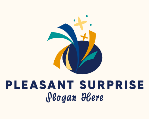 Surprise - Party Confetti Fireworks logo design