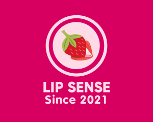 Red Strawberry Lips logo design