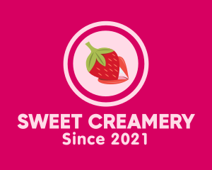 Red Strawberry Lips logo design