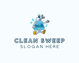 Mopping - Spray Bottle Disinfection logo design