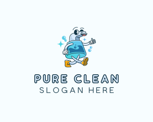 Spray Bottle Disinfection logo design