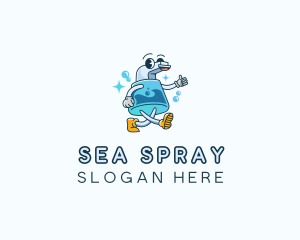 Spray Bottle Disinfection logo design