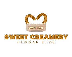 Churros Pastry Dessert logo design