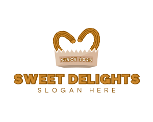 Churros Pastry Dessert logo design