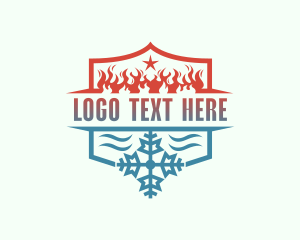 Cold - Fire Ice Shield logo design
