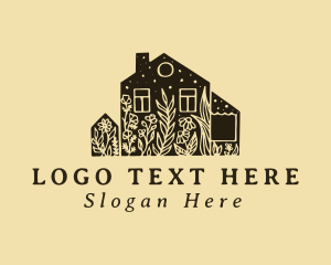 Flower Shop - Flower Garden House logo design