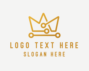 Digital Marketing - Modern Gold Crown logo design