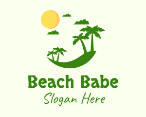 Tropical Beach Island  logo design