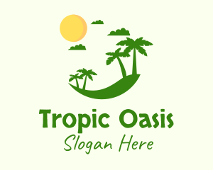 Tropical Beach Island  logo design