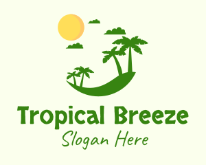 Tropical Beach Island  logo design