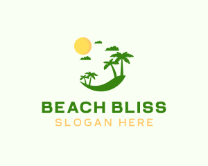 Tropical Beach Island  logo design