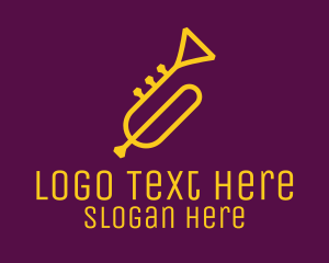 Jazz Lounge - Yellow Minimalist Trumpet logo design