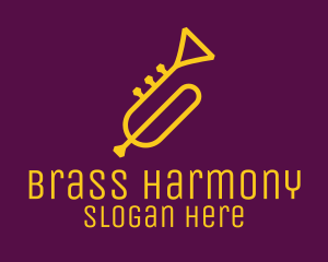 Yellow Minimalist Trumpet logo design