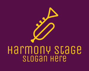 Recital - Yellow Minimalist Trumpet logo design