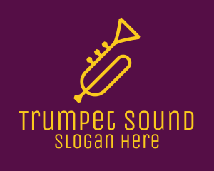 Trumpet - Yellow Minimalist Trumpet logo design