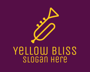 Yellow Minimalist Trumpet logo design