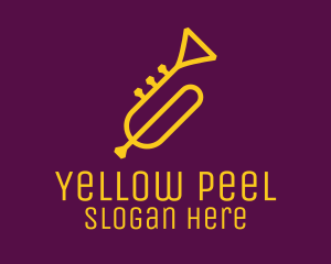 Yellow Minimalist Trumpet logo design