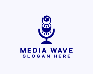 Broadcasting - Film Microphone Media Podcast logo design