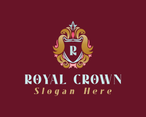 Ornate Crown Shield logo design