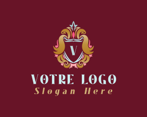 Heraldry - Ornate Crown Shield logo design