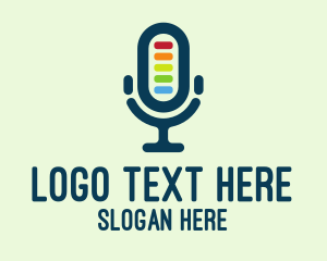Singer - Colorful Podcast Mic logo design