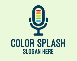 Colorful Podcast Mic logo design