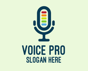 Announcer - Colorful Podcast Mic logo design