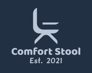 Stool - Gray Modern Armchair logo design