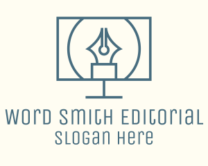 Editorial - Pen Computer Screen logo design