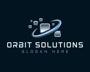 Pixel Orbit Technology logo design