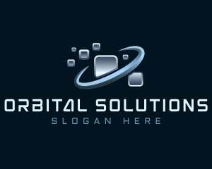 Pixel Orbit Technology logo design