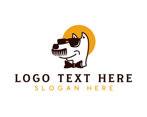 Fur - Dog Comb Mustache logo design