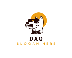 Dog Comb Mustache Logo