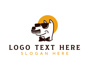 Dog Comb Mustache Logo