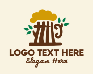 Oktoberfest - Organic Beer Garden Tree logo design