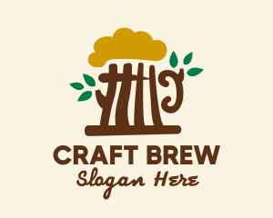 Brewer - Organic Beer Garden Tree logo design