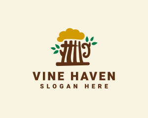 Organic Beer Garden Tree  logo design