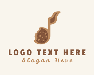 Chocolate Chip - Brown Cookie Musical Note logo design