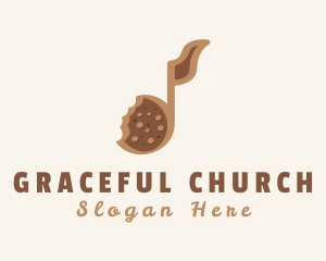 Brown Cookie Musical Note Logo