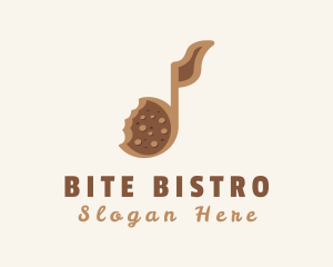 Bite - Brown Cookie Musical Note logo design