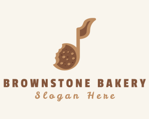 Brown Cookie Musical Note logo design