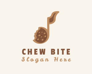 Brown Cookie Musical Note logo design