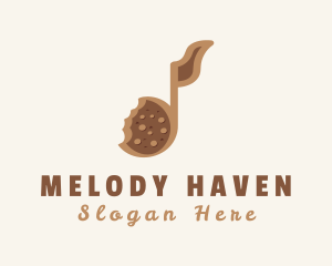 Brown Cookie Musical Note logo design