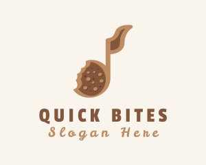 Brown Cookie Musical Note logo design