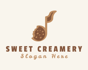 Brown Cookie Musical Note logo design